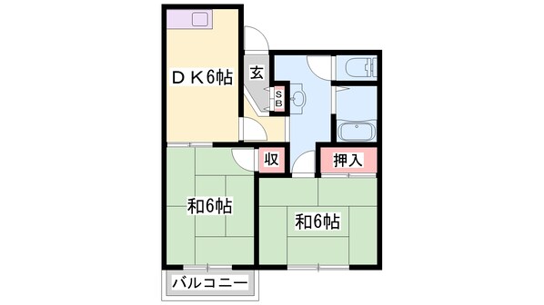 サンハイツ学園前の物件間取画像